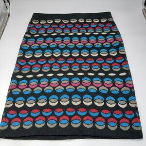 Vintage Jack Knit Mini A‎ Line Multi Color Sweater Skirt SZ S Blue Red Black